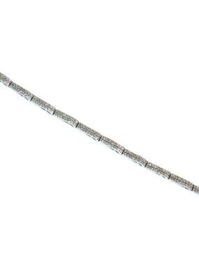 3.50 Carat Diamonds Deco Wave Link Tennis Bracelet 14 Karat White Gold 12571*